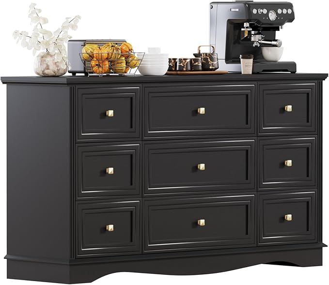 9-Drawer Dresser, Modern Farmhouse Furniture Organizer, Bedroom Storage Cabinet by PROXRACER