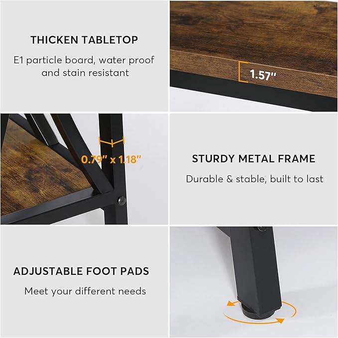 Tribesigns 70.9 inch Extra Long Console Table, Industrial Sofa Table Behind - Image 7