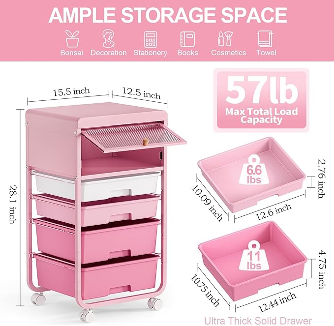 Utility-Rolling-Storage-Drawer-Craft-Cart-Organizers - Image 3