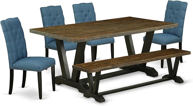 East West Furniture V677EL121-6 6 Piece Modern Dining Table Set Contains a by EastWestFurniture