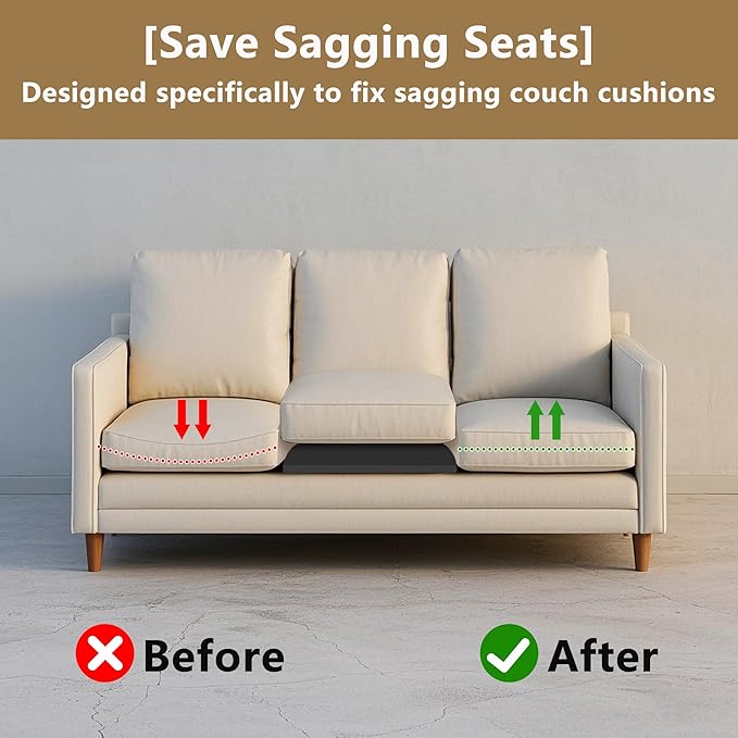 moonoom 22"x22" Couch Cushion Support, Curved High Density Foam Replacement - Image 4