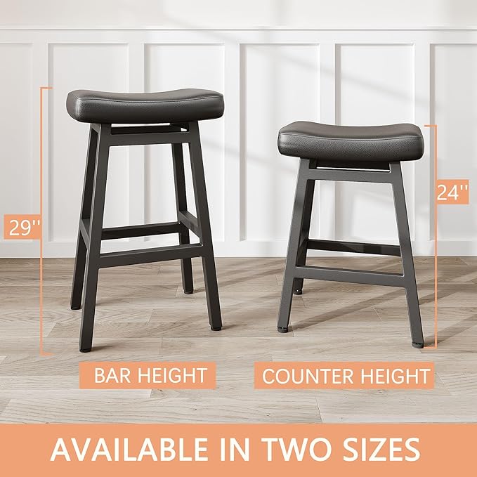 29 Inches Bar Stools Set of 2, Bar Height Barstools - Image 5