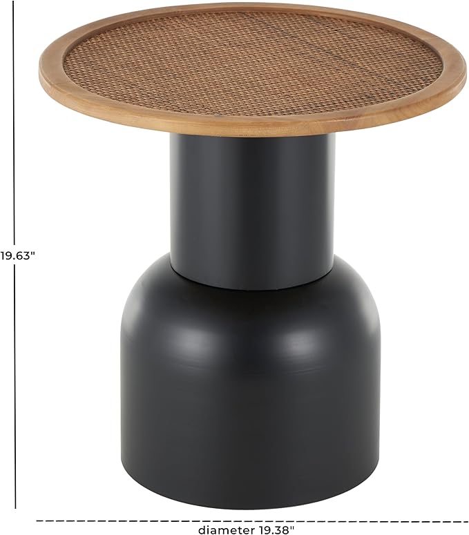 Deco 79 Metal Handmade Side End Accent Table Pedestal End Table - Image 3