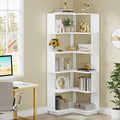 LITTLE TREE Corner Bookshelf, 64.9 Inch Tall Bookcase by LITTLETREE