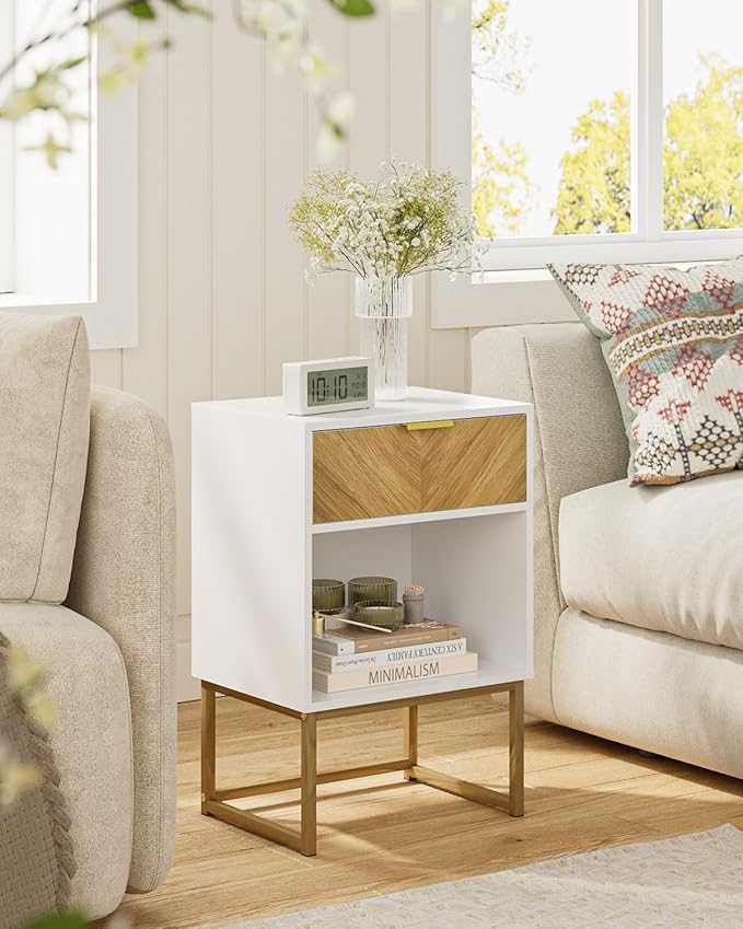 Nightstand, Boho Night Stand Wood Farmhouse Bedside Table - Image 4