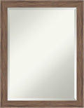 Amanti Art Brown Wall Mirror 27x21 Pia Medium Brown Narrow Rectangle Bathroom by AmantiArt