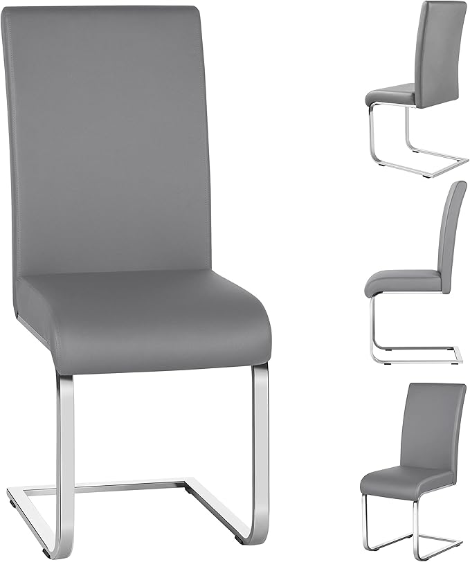 Yaheetech Dining Chairs Set of 4 Modern Faux Leather Upholstered Dining Room - Image 6