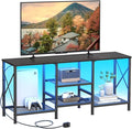 TV Stand with LED Lights for 55 Inch TV, Entertainment Center with 3-Tier Open by JARHETUN