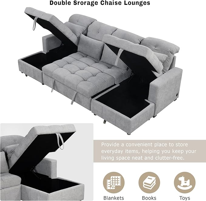 Ball & Cast 110.2" Oversized Versatile Sectional Sleep Sofa - Image 8