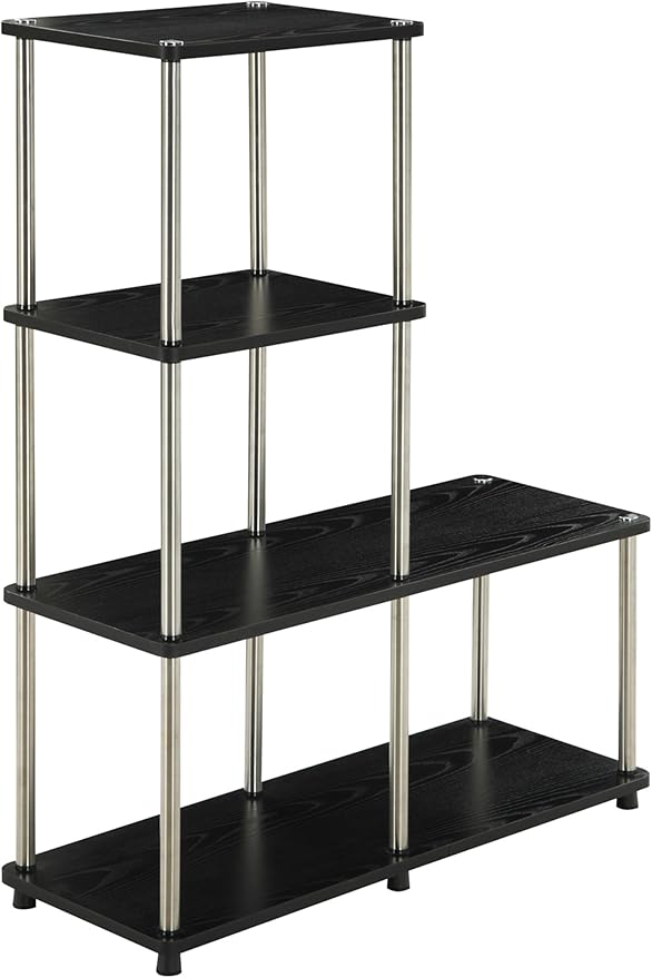 Convenience Concepts Designs2Go 4 tier Multi Shelf "L" Bookshelf by ConvenienceConcepts