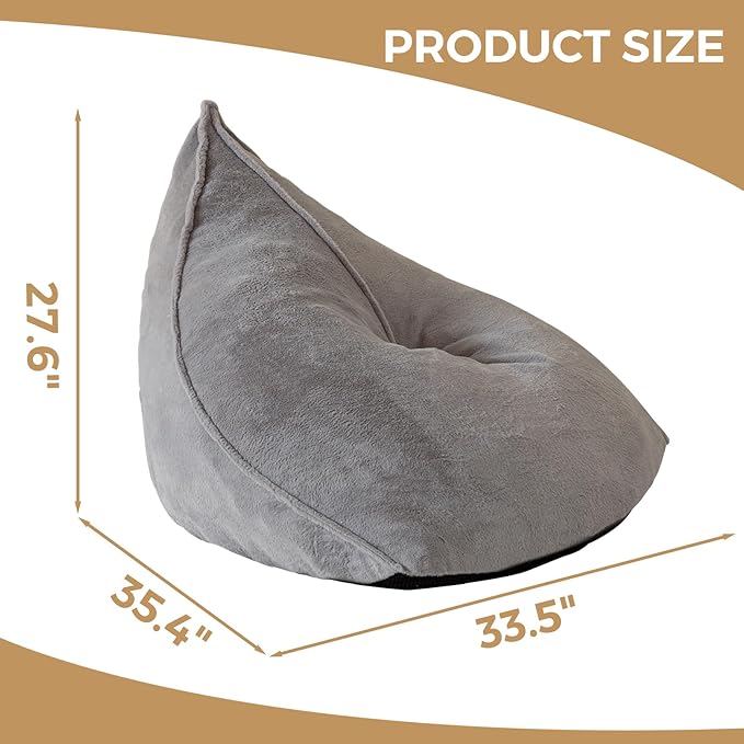 BYBYME Bean Bag Chairs Sherpa Lazy Sofa, Giant Beanbag Chairs - Image 2