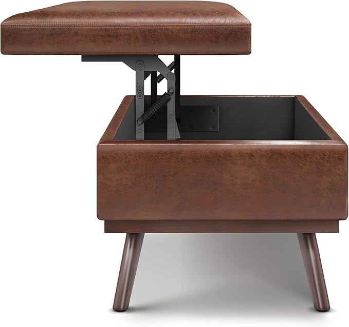 SIMPLIHOME Owen 42 inch Wide Mid Century Modern Rectangle Lift Top Large Coffee - Image 8