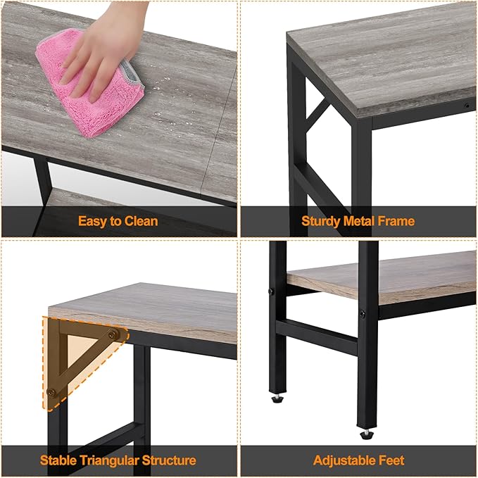 Narrow Console Table, 2 Tier Entryway Table, Thin Sofa Table, Industrial Couch - Image 4