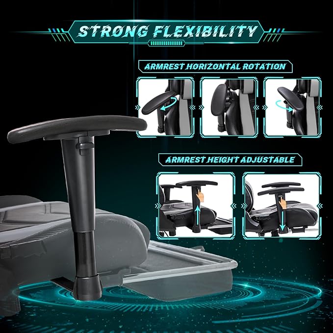 AA Products Gaming Chair Ergonomic High Back Computer Racing Chair Adjustable - Image 4