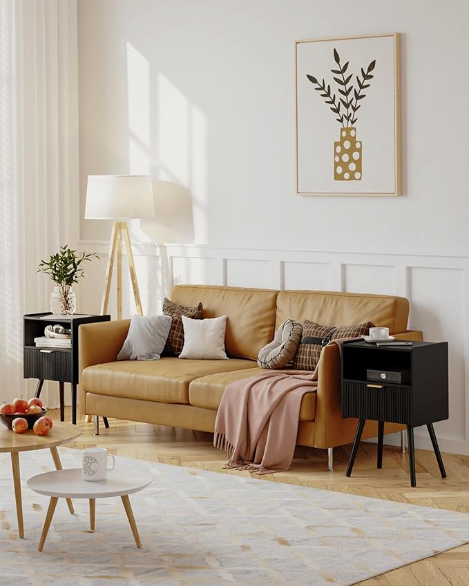 Black Nightstand, Modern Bedside Table - Image 4