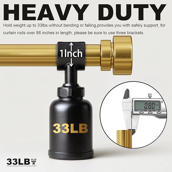 2 Pack Modern Gold Curtain Rods - Image 3