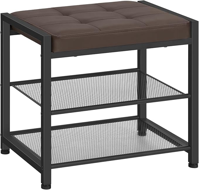 HOOBRO Small Shoe Bench, 3-Tier Shoe Rack, Shoe Storage Bench by HOOBRO