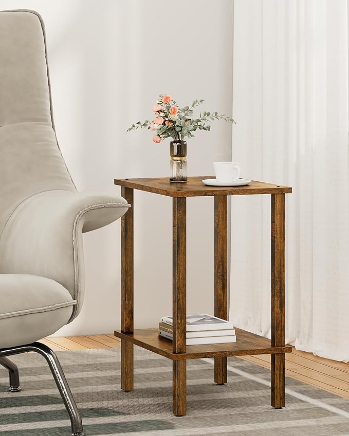 TUTOTAK End Table, Side Table, Nightstand, 2-Tier Storage Shelf, Sofa Side Table - Image 9