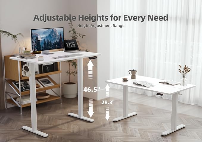 Seang Standing Desk with Adjustable Height, 48x24 Inch Electric Stand Up Desk - Image 4