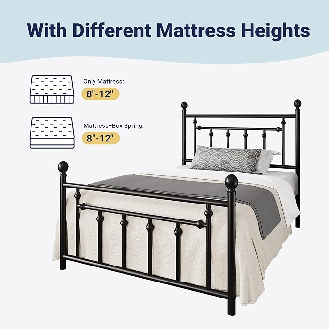 Allewie 14 Inch Twin Size Metal Platform Bed Frame - Image 7