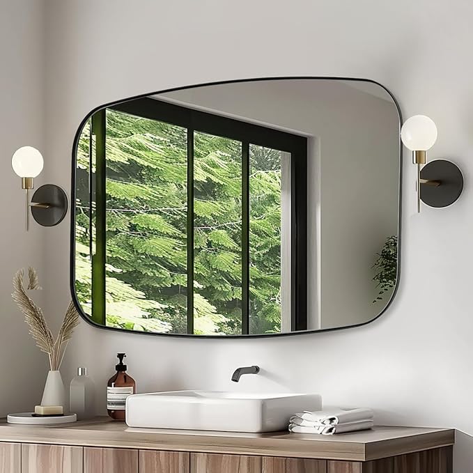 ANDY STAR 30x40” Black Bathroom Mirror, Oblong Vanity Mirror - Image 7