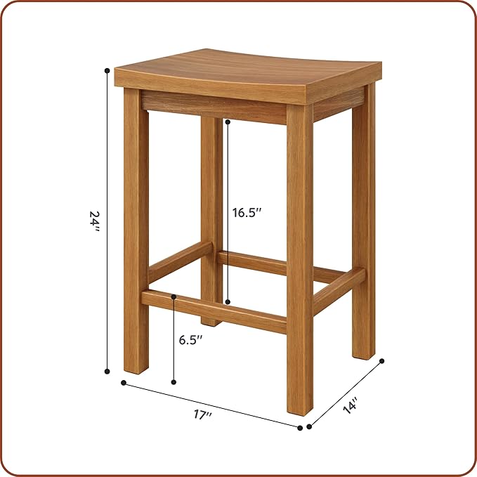 Grain & Grove Smith Collection Set of 4 Solid Wood Counter Height Bar Stools - Image 2