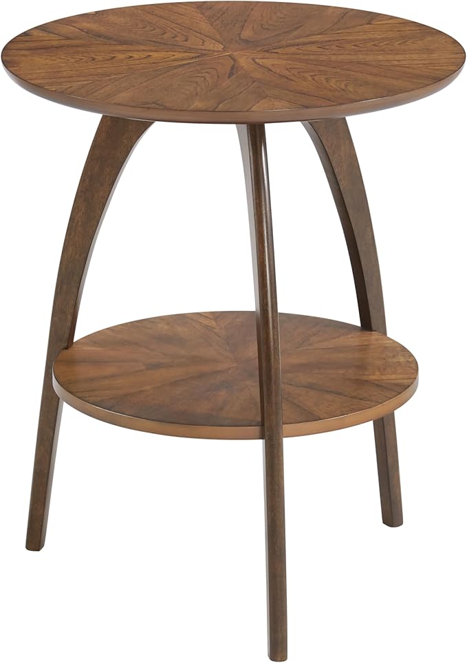 Martin Svensson Home LAX Two-Tone 20-Inch Caramel Brown Round Wood End Side - Image 7