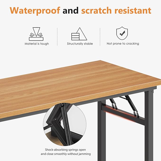 Folding Desk, 47 inch No Assembly Folding Desks - Image 5