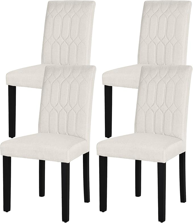 VECELO Upholstered Dining Chairs Set of 4, Modern Accent Parsons by VECELO