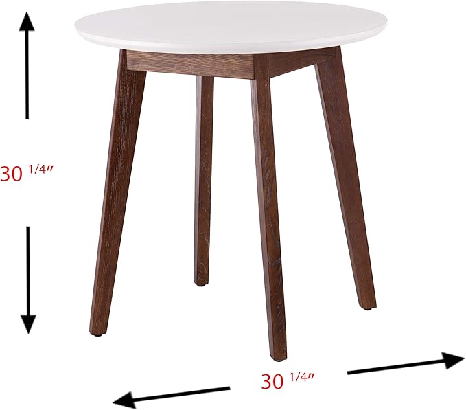 SEI Furniture Oden Two-Tone Small Space Round Dining Table, Burnt Oak - Image 3