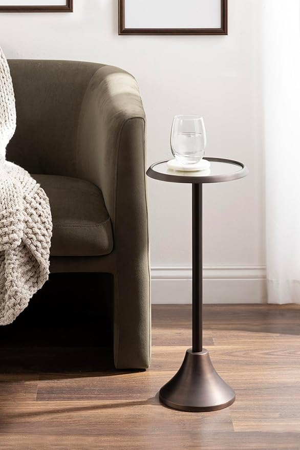 Kate and Laurel Sanzo Modern Pedestal Drink Table; 10 x 10 x 23; Antique - Image 2