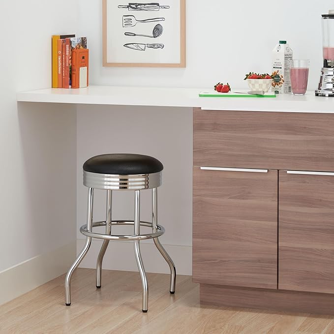 TRINITY Heavy Duty 25-Inch Backless Swivel Bar Stool - Image 2
