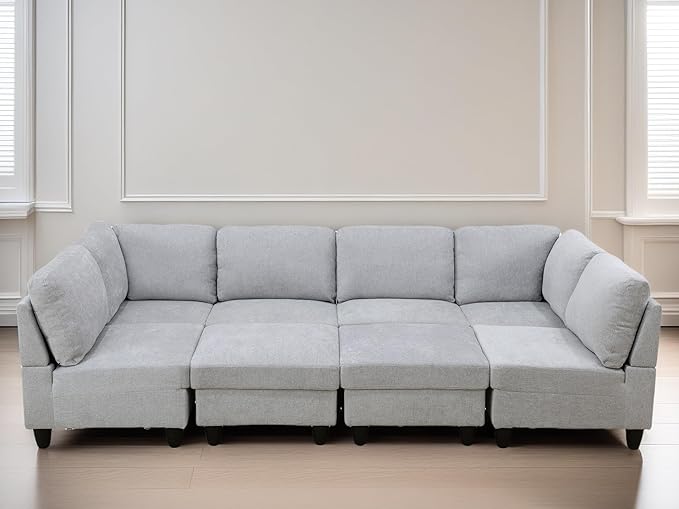 U Shaped Sectional Couch, Convertible Modular Sectional Sofa - Image 6