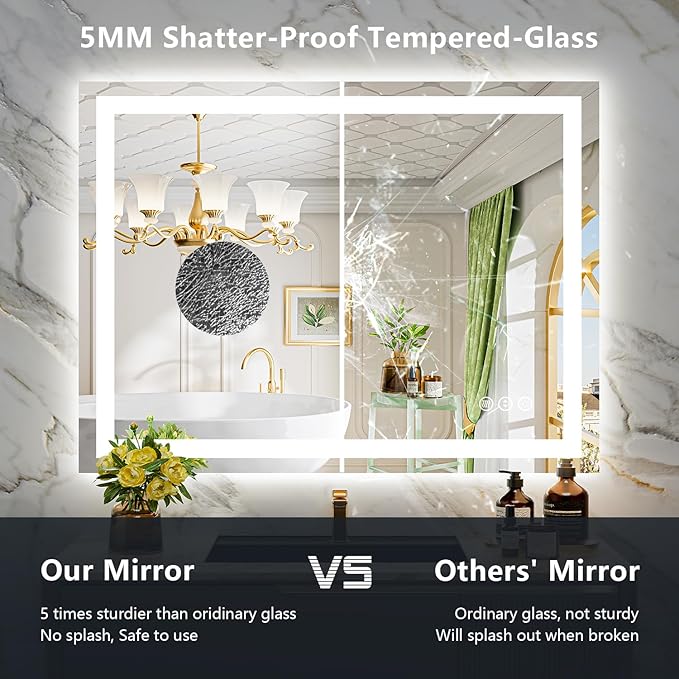 44x30 Inch LED Bathroom Mirror - Image 6