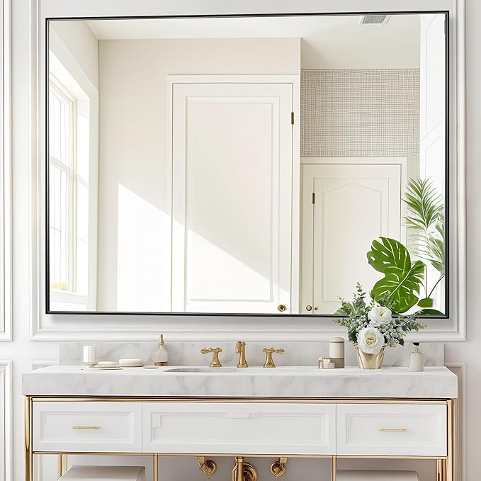 36x48 Inch Black Bathroom Mirror - Image 3
