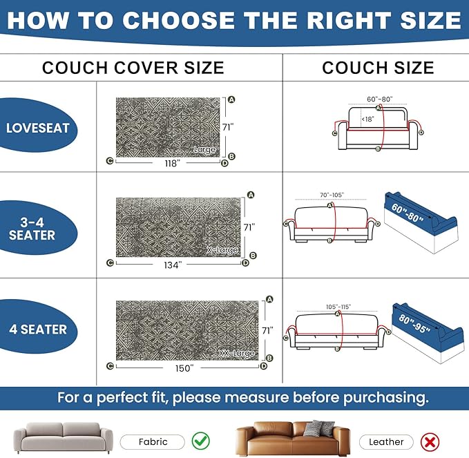 STACYPIK Geometric Pattern Sofa Cover Blanket, Couch Covers - Image 5