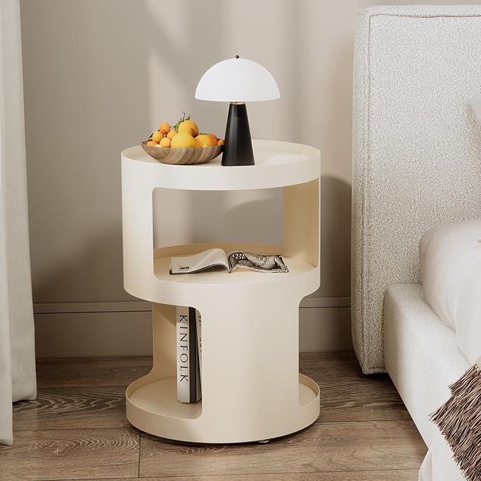 XIV Side Table, Round End Table, Modern Nightstand, Metal Accent Table - Image 7