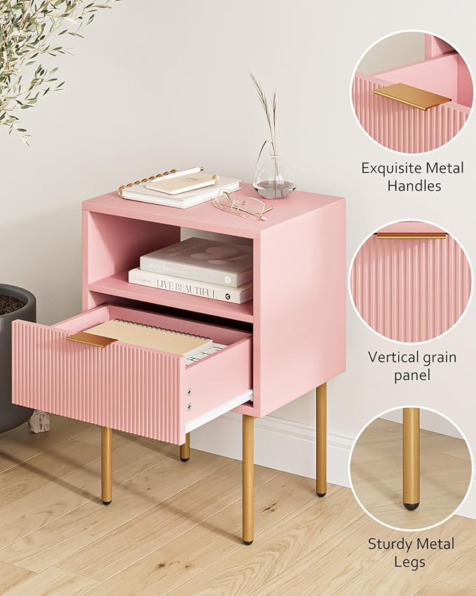 Masupu Night Stand, Mid-Century Modern Bedside Table - Image 3