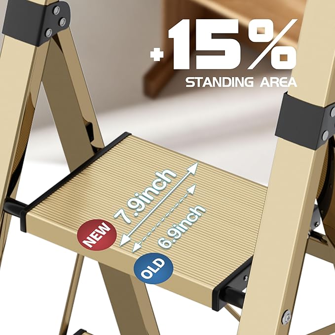 4 Step Ladder, Lightweight Folding Step Stool - Image 2