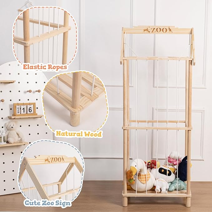 Stuffed Animal Storage, Wooden Stuffed Animal Holder Stuffed Animal Zoo - Image 6