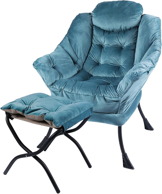 Lazy Chair with Folding Ottoman, Living Room Chairs, Accent Contemporary Lounge by Unknown