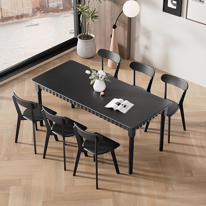 Solid Wood Dining Chairs Set of 6, Wooden Dining Room Chairs - Image 4