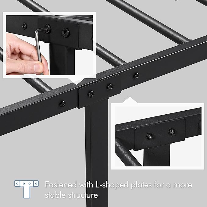 Yaheetech Twin Bed Frame Metal Platform Bed Frame Mattress Foundation - Image 6