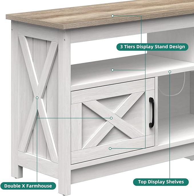 YITAHOME TV Stand for 65/55 Inch TV, Farmhouse Entertainment Center - Image 7