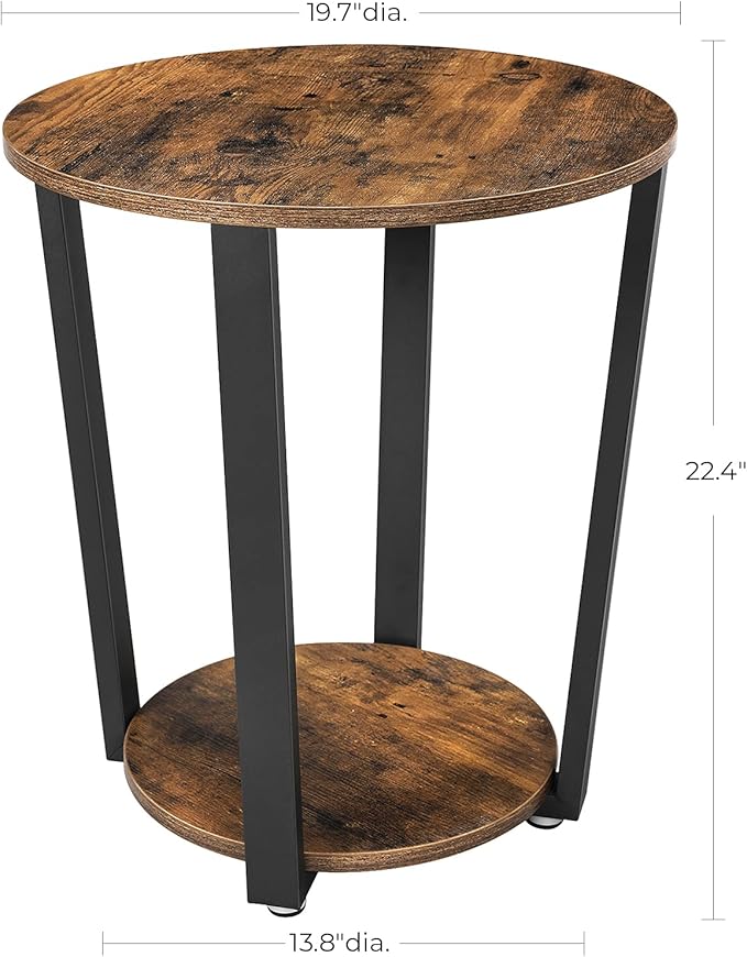 VASAGLE End Table, Round Side Table - Image 3