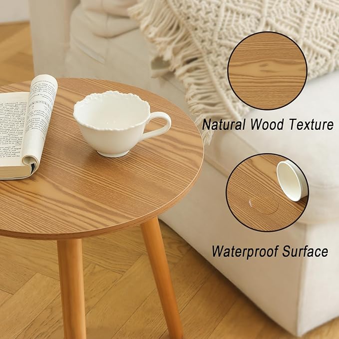AWASEN Round Side Table, Small End Table - Image 5