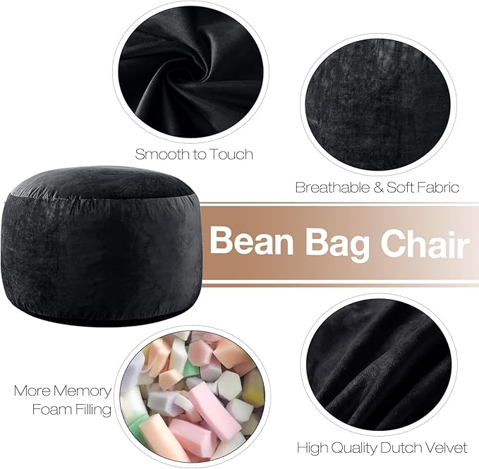 3 Ft Large Bean Bag Chairs for Adults/Teens - Image 2