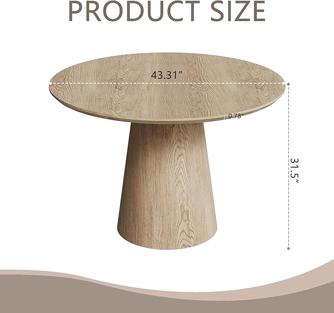Round Dining Table for 4, Circle Dining Tables for Kitchen Living Room - Image 3