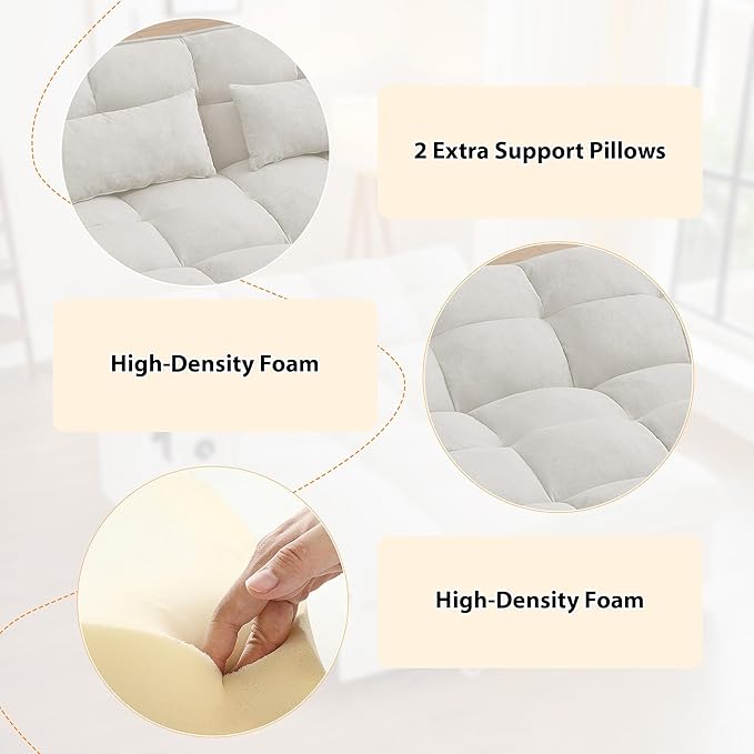 65-inch Multifunctional Loveseat Pull Out Sleeper Sofabed W/Cupholders - Image 8