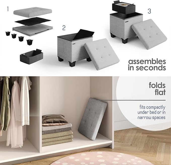 STORAGEBUD Storage Ottoman Cube - Image 9